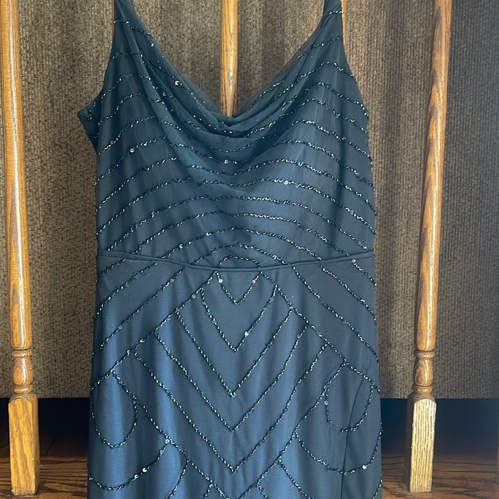 Adrianna papell black beaded dress